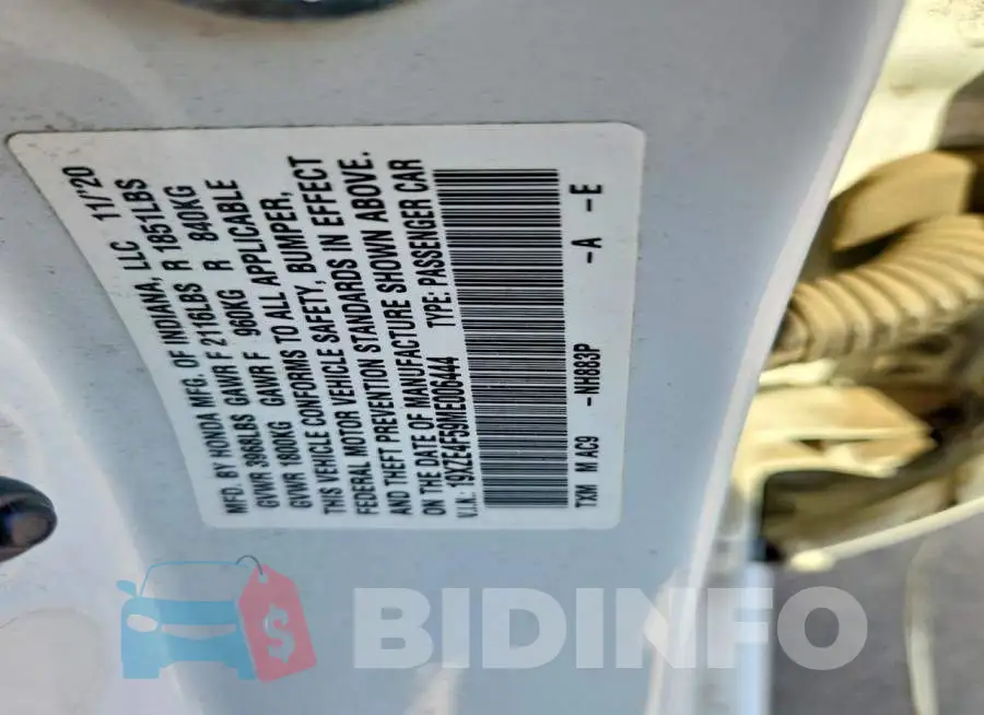 19XZE4F59ME006444 Photo# 12