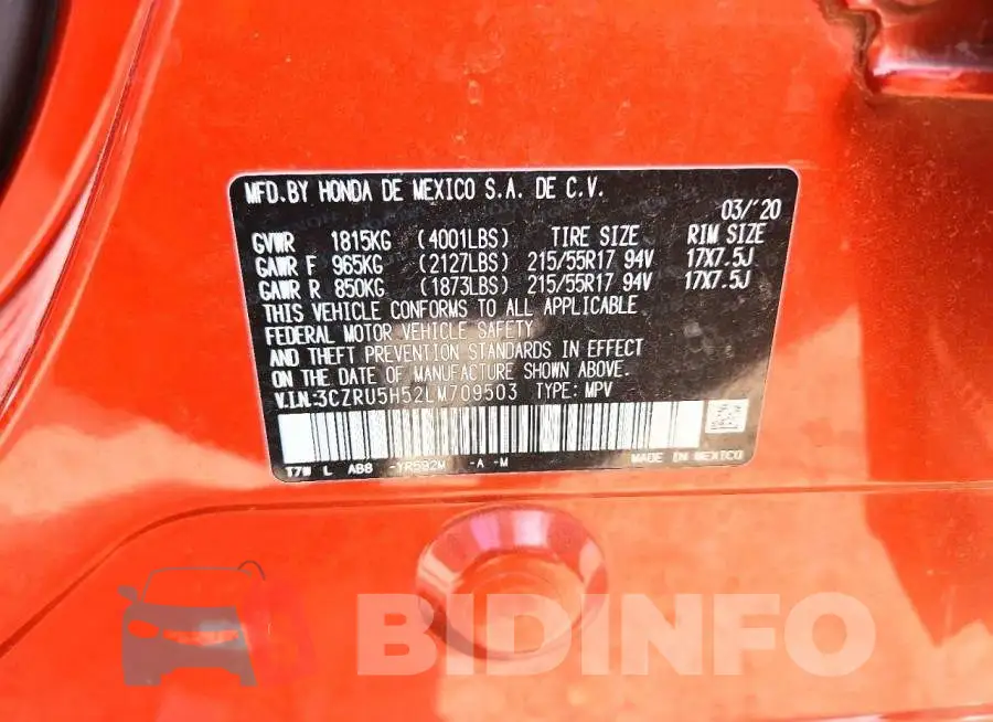 3CZRU5H52LM709503 Photo# 13