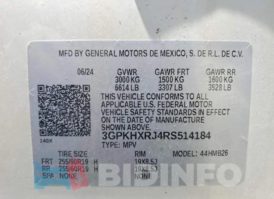 3GPKHXRJ4RS514184 Photo# 14