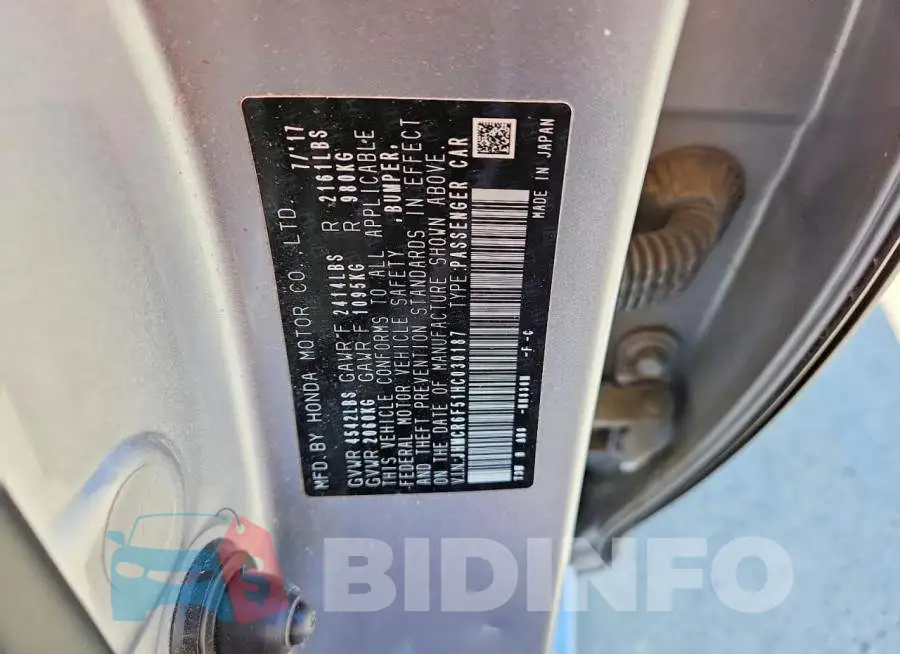 JHMCR6F51HC030187 Photo# 12
