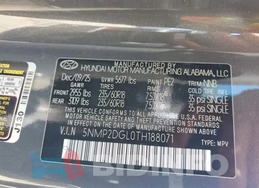 5NMP2DGL0TH188071 Photo# 14