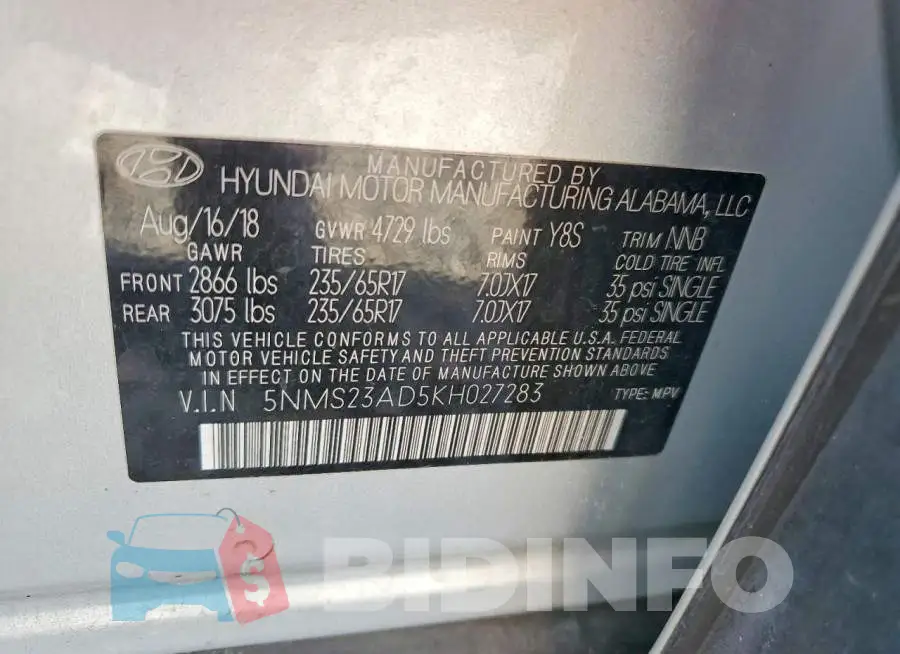 5NMS23AD5KH027283 Photo# 13