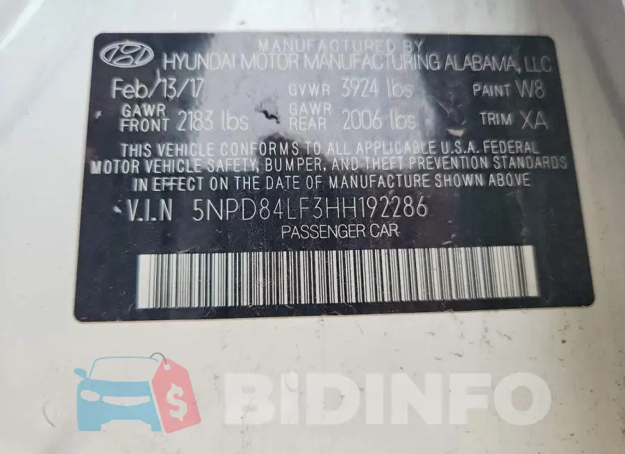 5NPD84LF3HH192286 Photo# 12