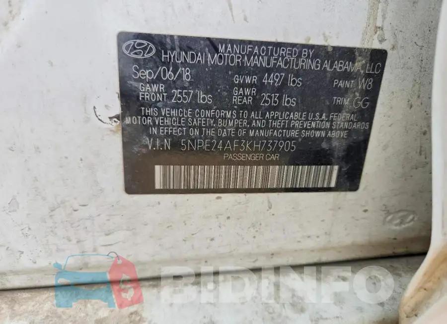 5NPE24AF3KH737905 Photo# 13