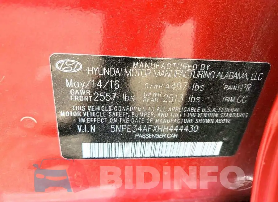 5NPE34AFXHH444430 Photo# 12