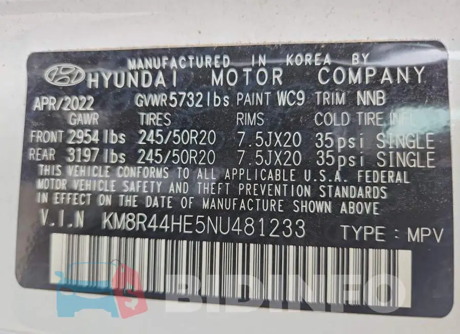 KM8R44HE5NU481233 Photo# 12