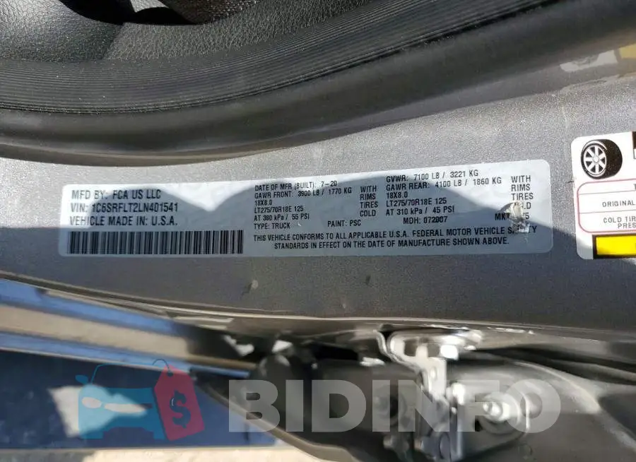 1C6SRFLT2LN401541 Photo# 12