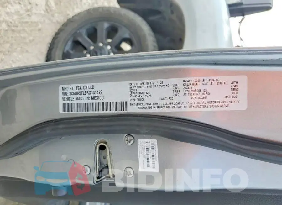 3C6UR5FL6RG131472 Photo# 12