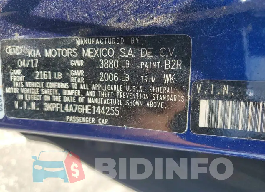 3KPFL4A76HE144255 Photo# 12
