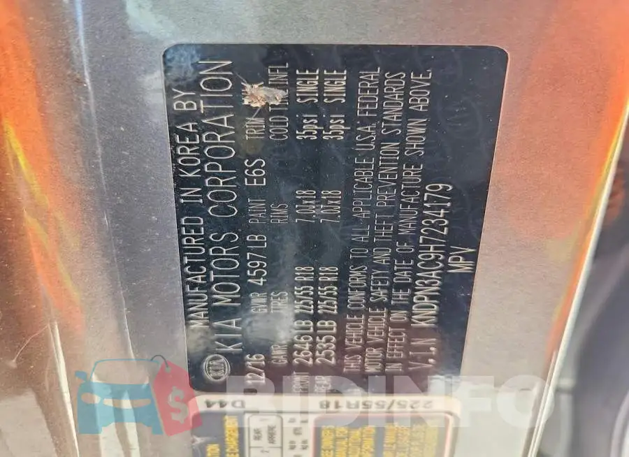 KNDPN3AC9H7234179 Photo# 13