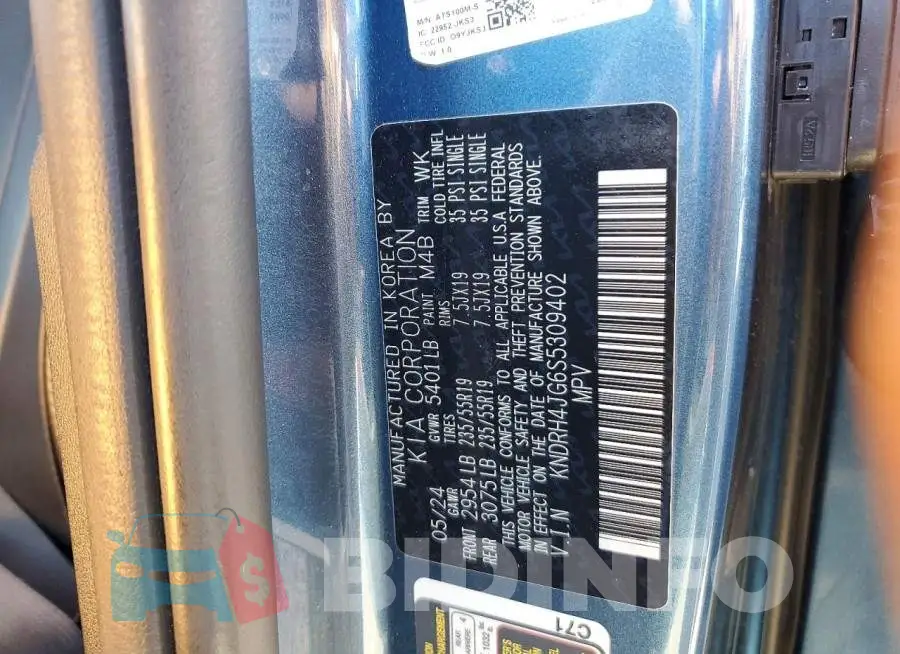 KNDRH4JG6S5309402 Photo# 13