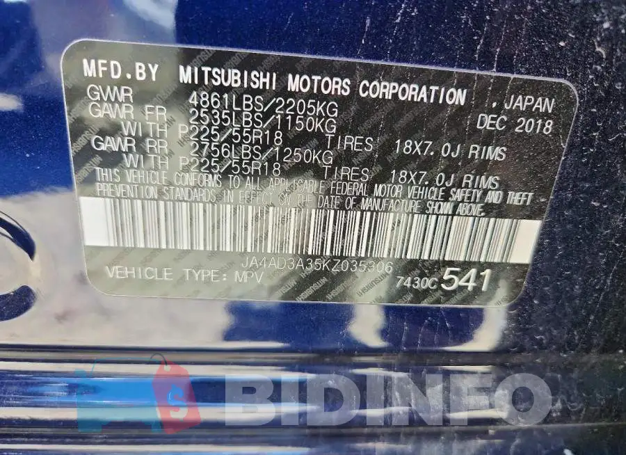 JA4AD3A35KZ035306 Photo# 13