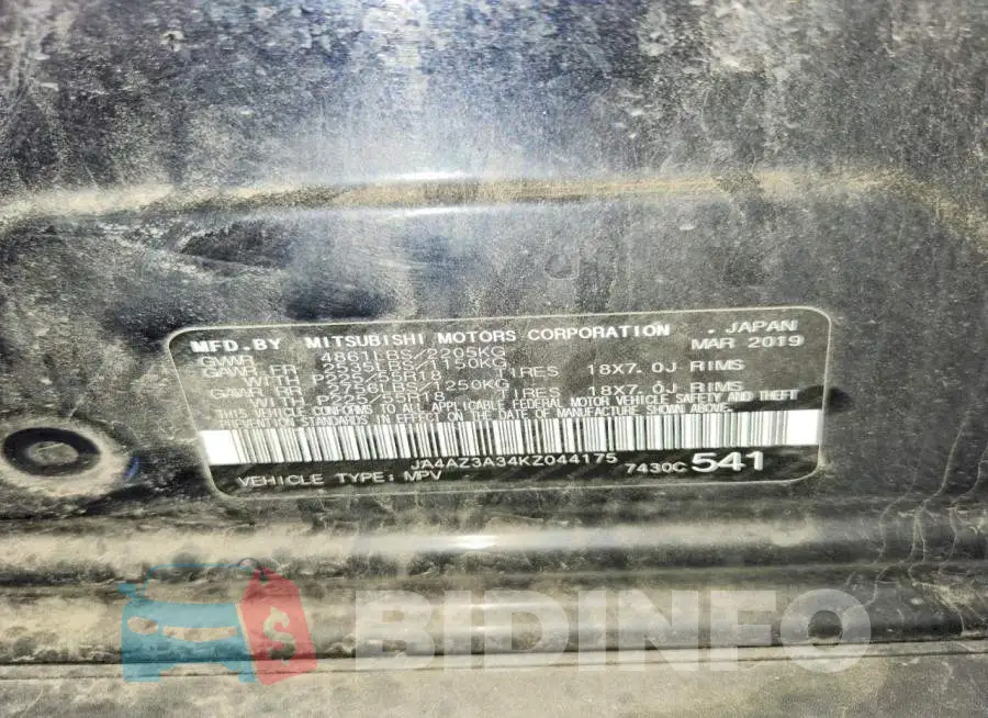 JA4AZ3A34KZ044175 Photo# 13
