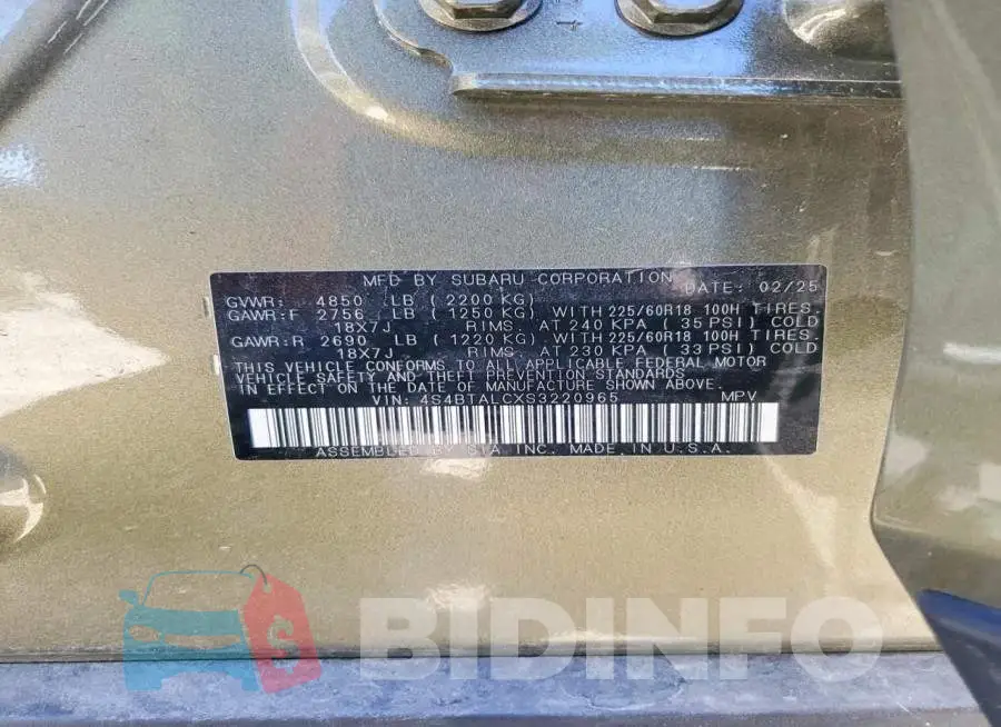 4S4BTALCXS3220965 Photo# 13