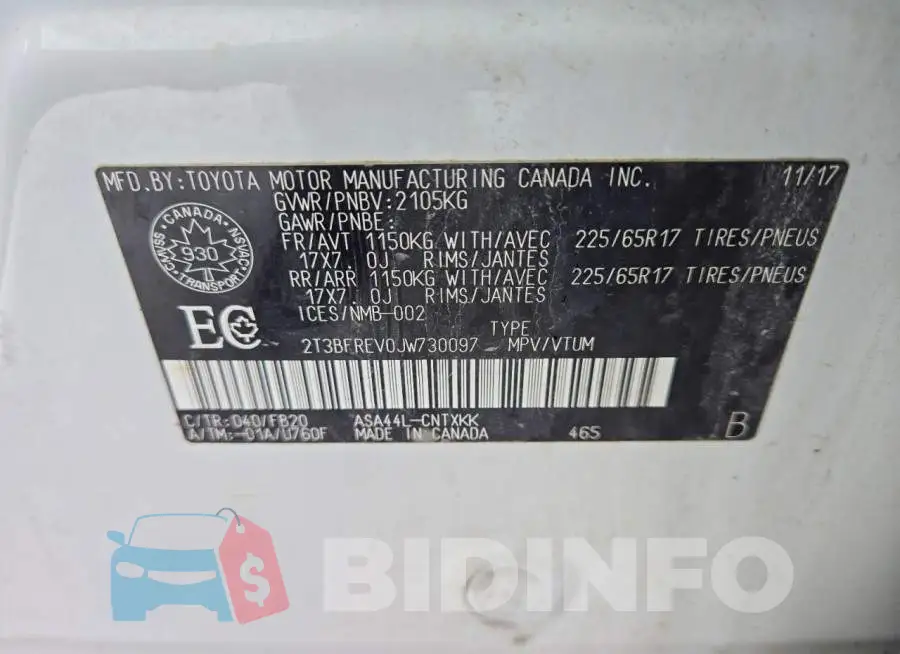 2T3BFREV0JW730097 Photo# 13