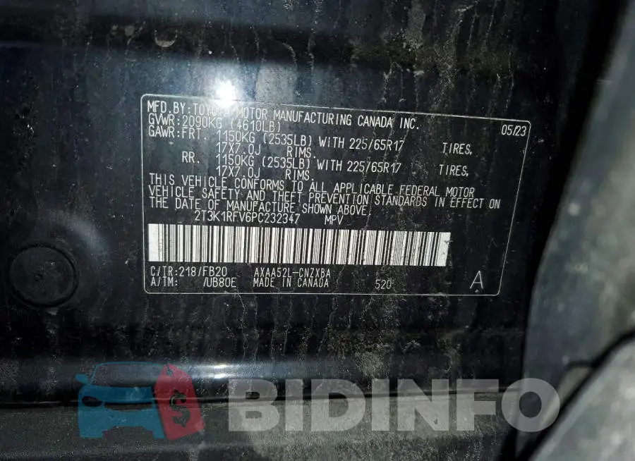 2T3K1RFV6PC232347 Photo# 13