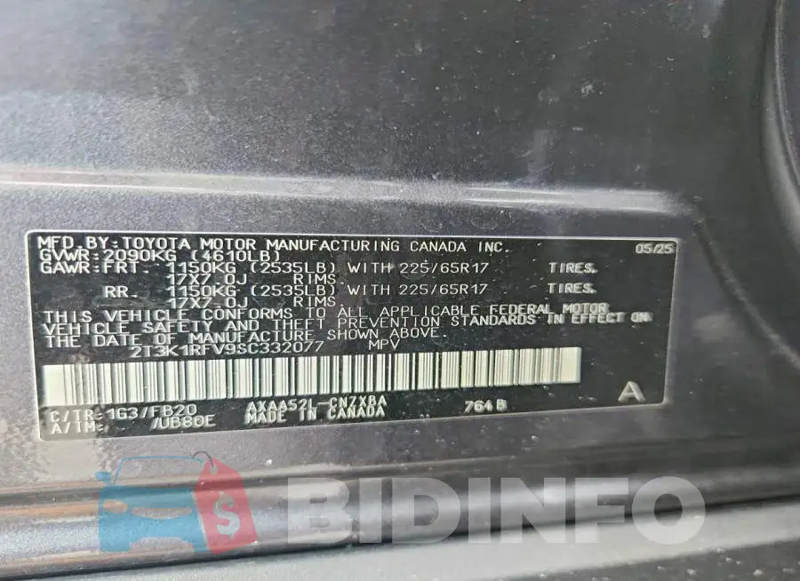 2T3K1RFV9SC332077 Photo# 13