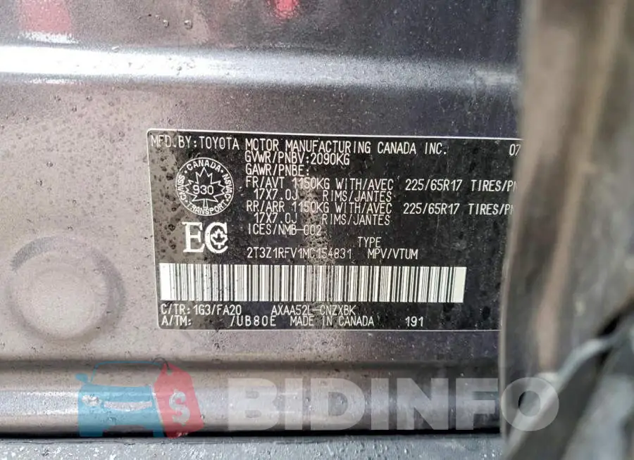 2T3Z1RFV1MC154831 Photo# 13
