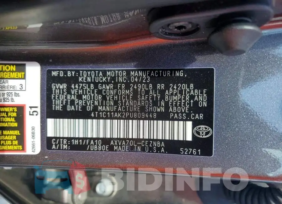 4T1C11AK2PU809448 Photo# 13