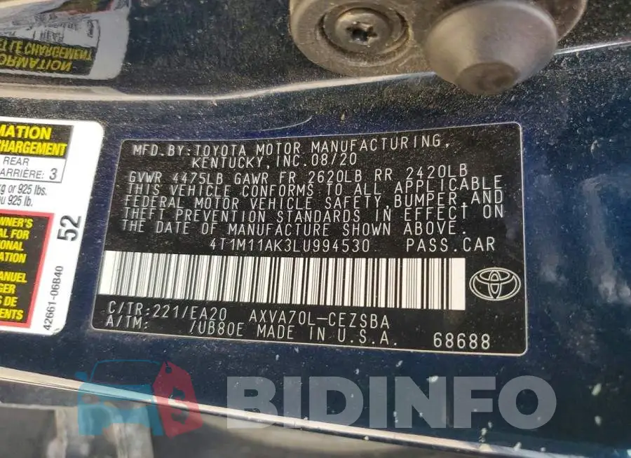4T1M11AK3LU994530 Photo# 12