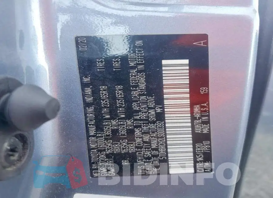 5TDHBRCH2LS000392 Photo# 12