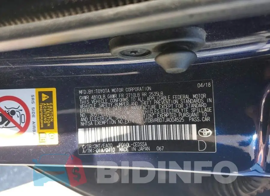 JTDBVRBD7JA004525 Photo# 12