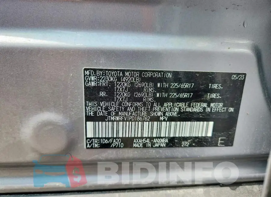 JTMRWRFV1PD186762 Photo# 13