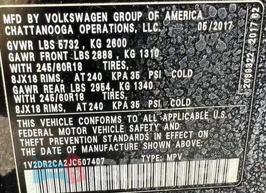 1V2DR2CA2JC507407 Photo# 9