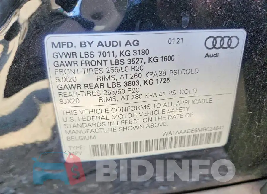 WA1AAAGE6MB024641 Photo# 12