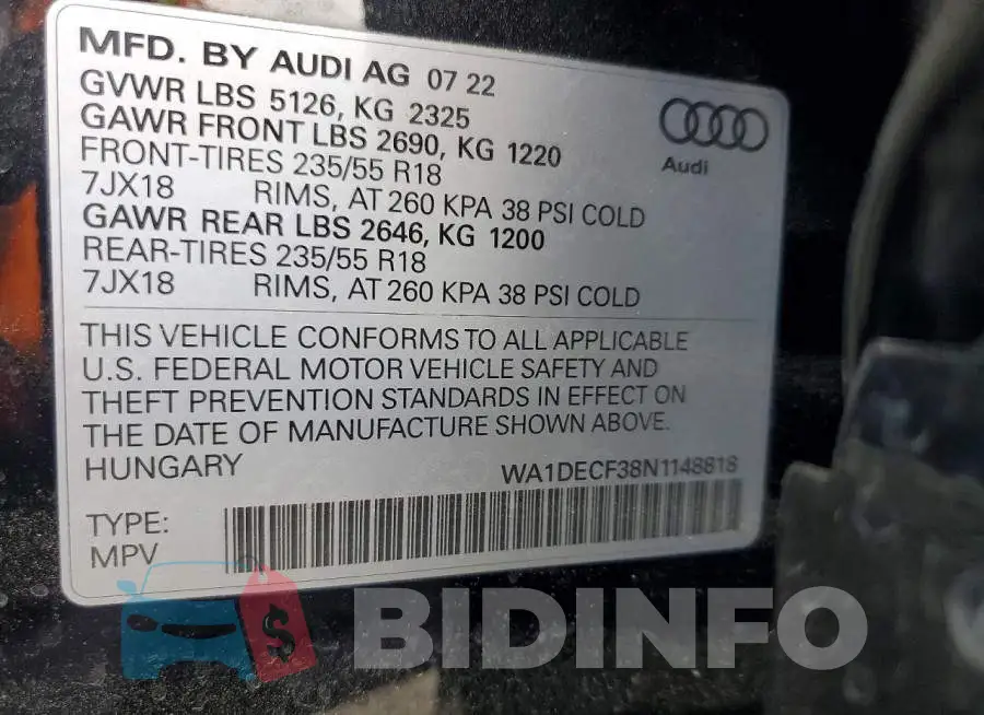 WA1DECF38N1148818 Photo# 13