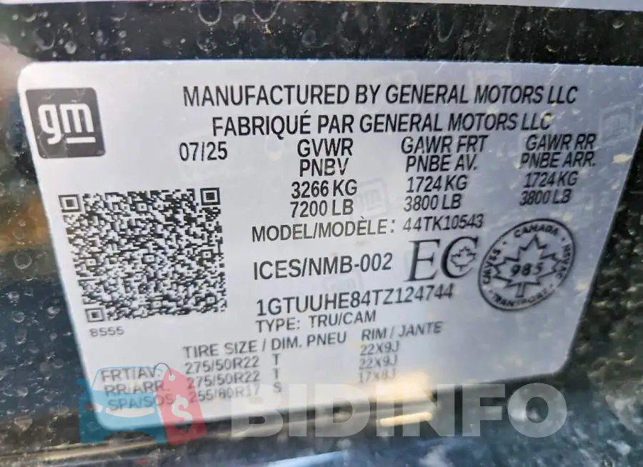 1GTUUHE84TZ124744 Photo# 12