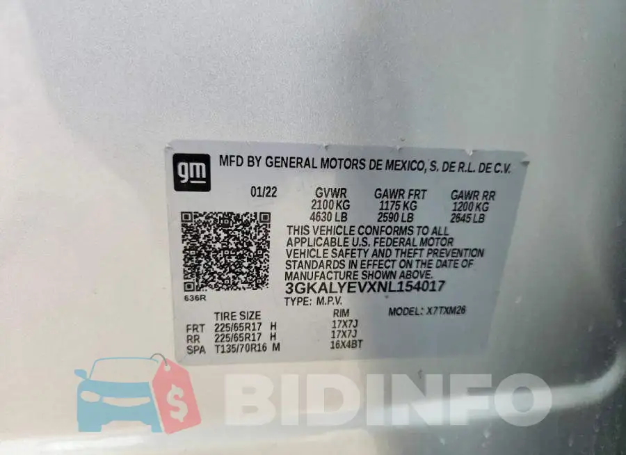 3GKALYEVXNL154017 Photo# 12
