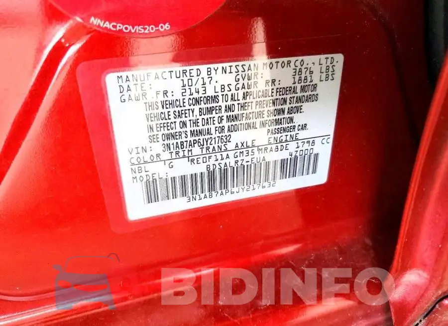 3N1AB7AP6JY217632 Photo# 12