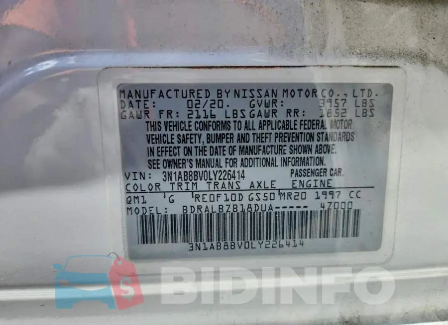 3N1AB8BV0LY226414 Photo# 13