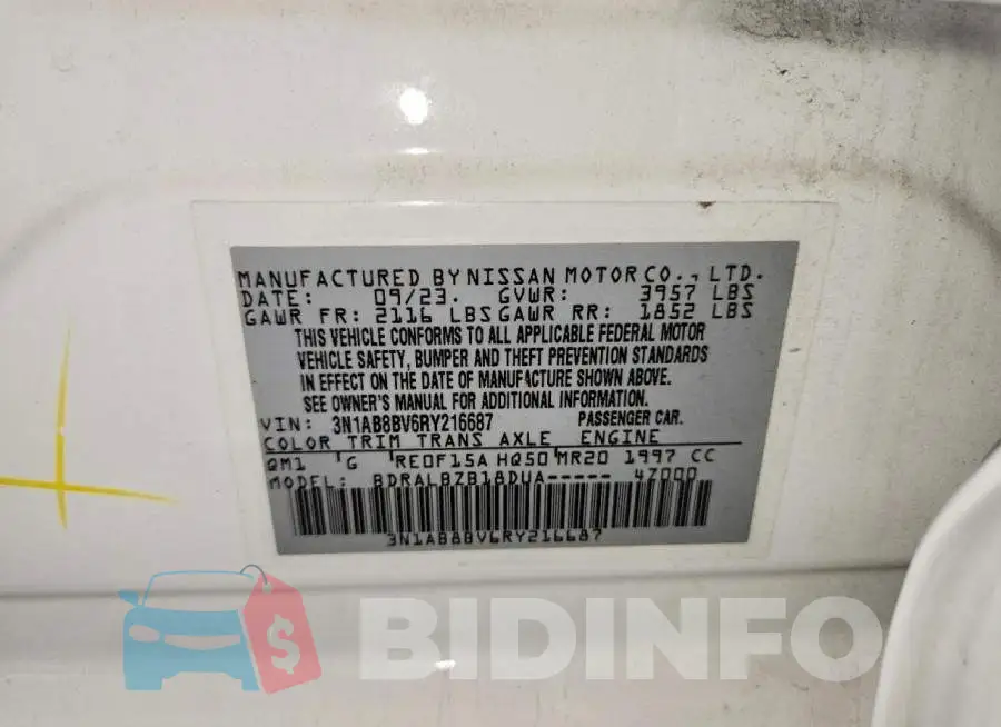 3N1AB8BV6RY216687 Photo# 12