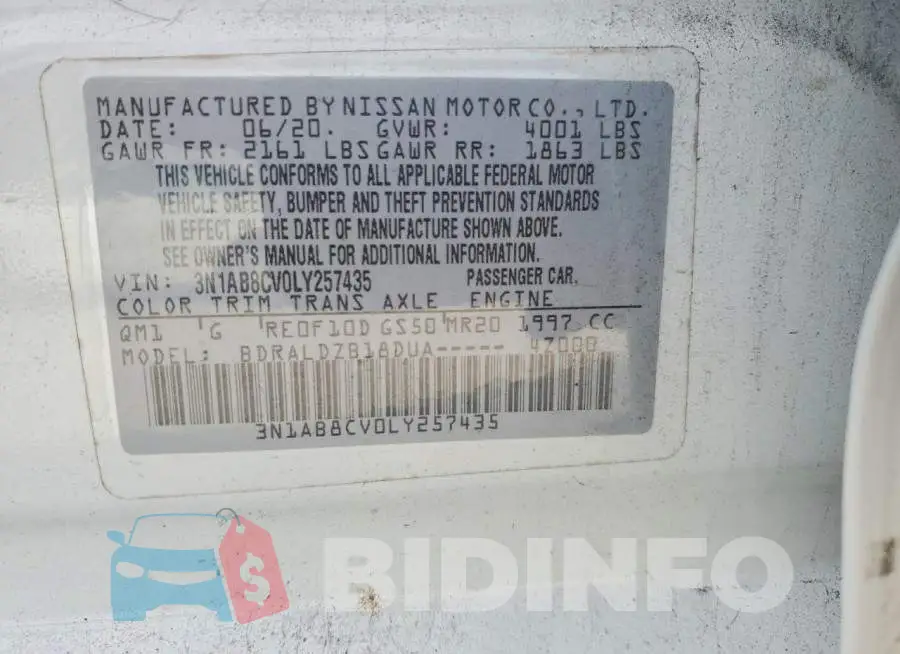 3N1AB8CV0LY257435 Photo# 13