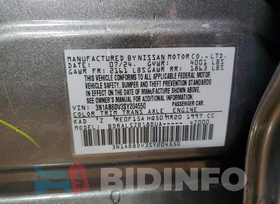 3N1AB8DV3SY204550 Photo# 12