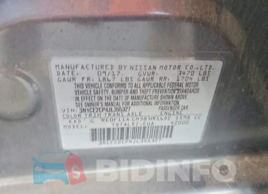 3N1CE2CP4JL355327 Photo# 12
