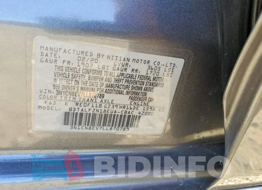 3N1CN8EV7LL870789 Photo# 12