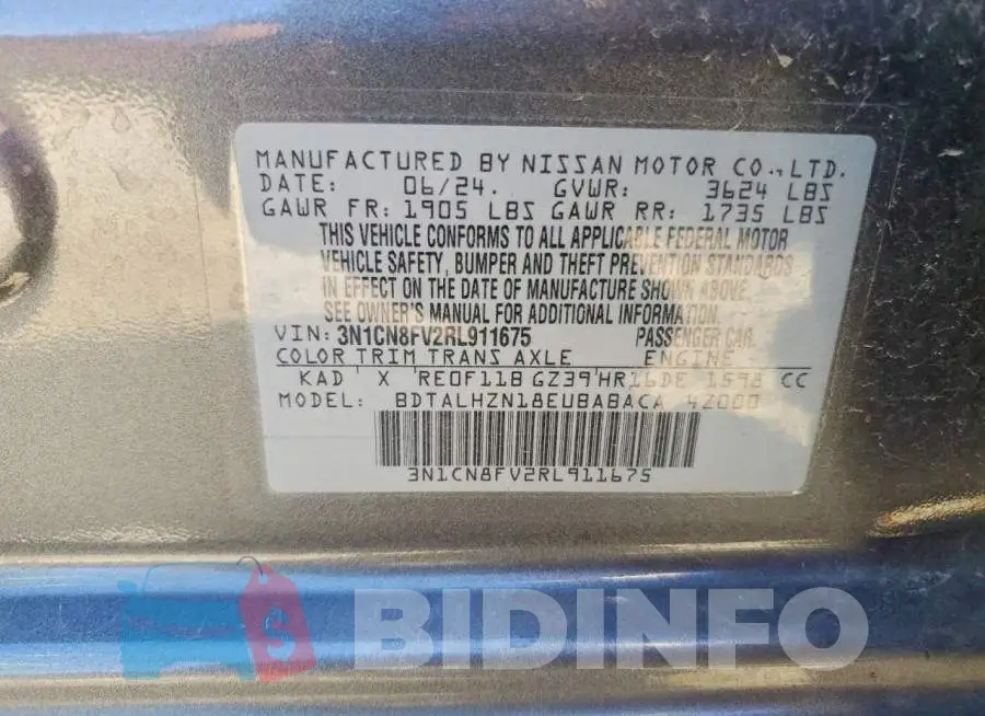 3N1CN8FV2RL911675 Photo# 12