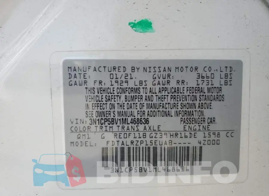 3N1CP5BV1ML468636 Photo# 13