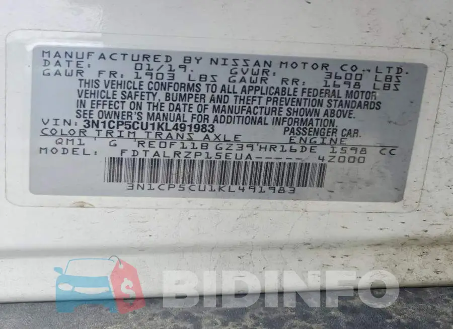 3N1CP5CU1KL491983 Photo# 12