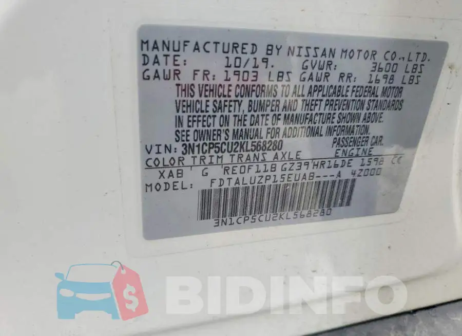 3N1CP5CU2KL568280 Photo# 13