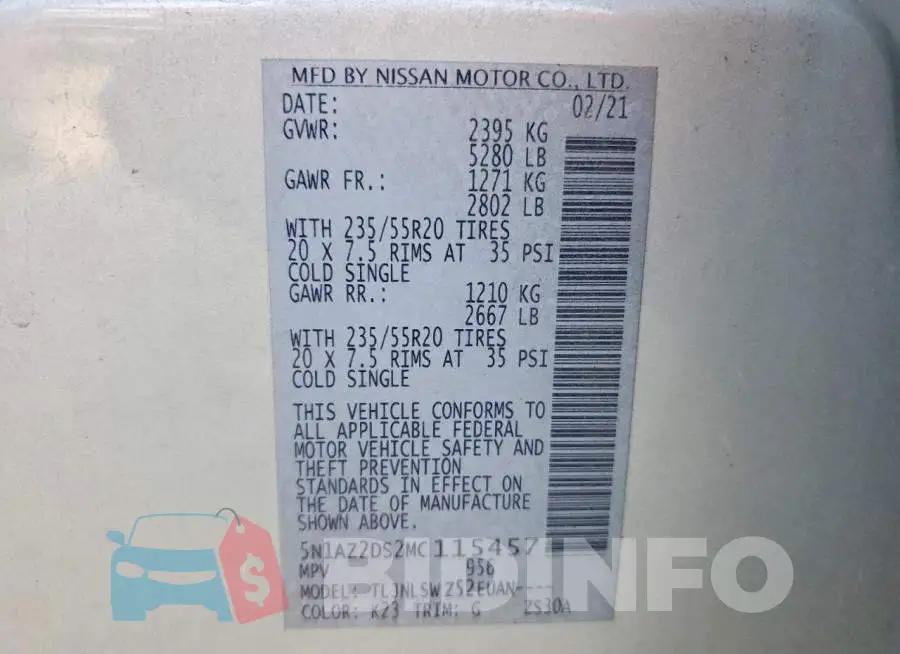 5N1AZ2DS2MC115457 Photo# 12