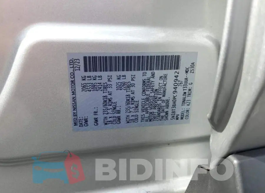 5N1BT3BA0PC940942 Photo# 13