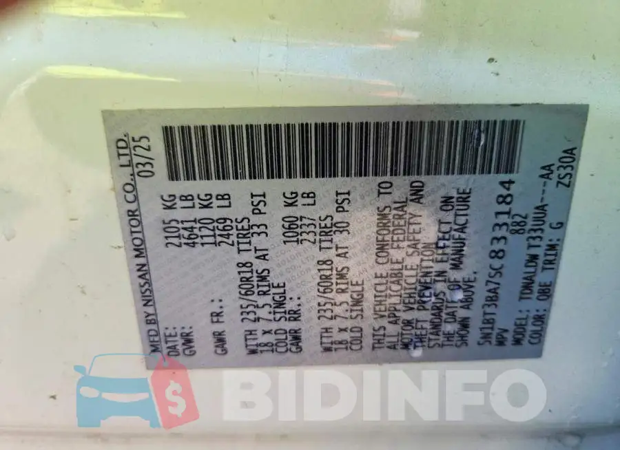 5N1BT3BA7SC833184 Photo# 13