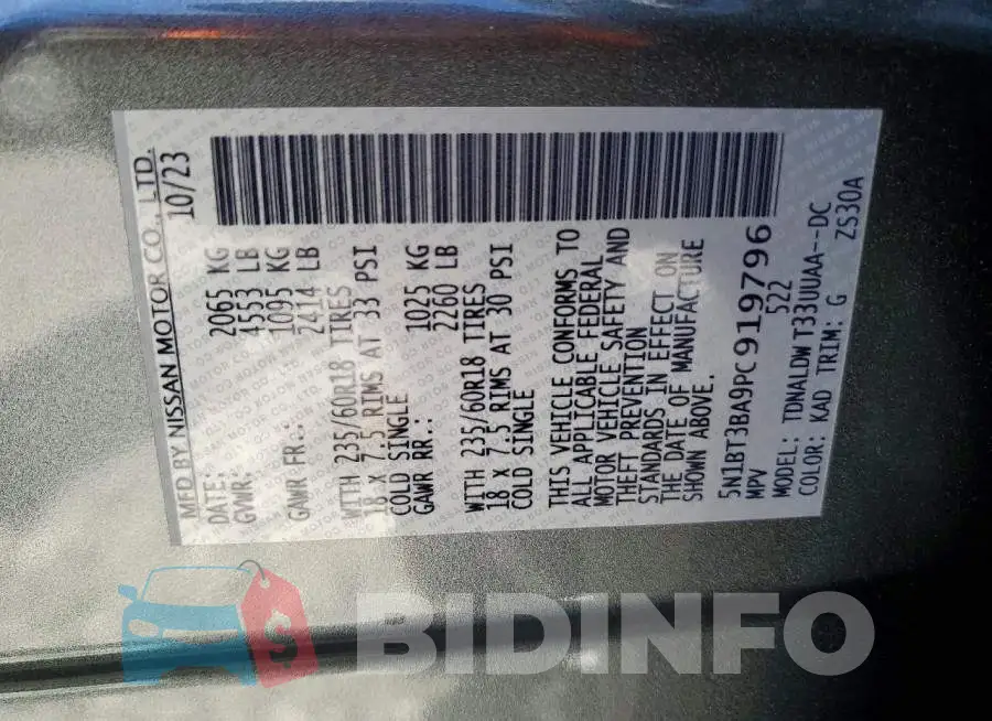 5N1BT3BA9PC919796 Photo# 13