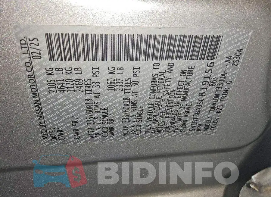 5N1BT3BA9SC819156 Photo# 13