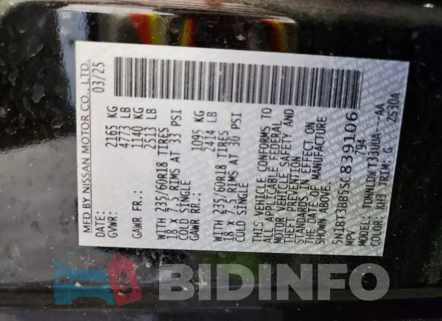 5N1BT3BB5SC839106 Photo# 14
