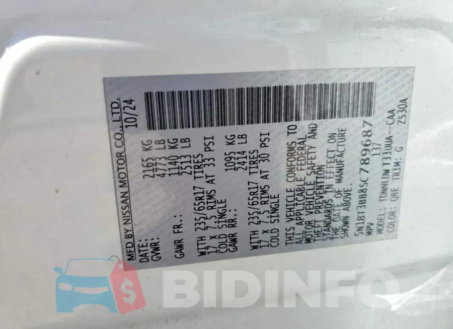 5N1BT3BB8SC789687 Photo# 13
